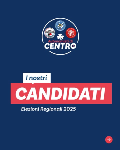 Gli Autonomisti di Centro presentano la lista dei candidati per le Elezioni Regionali 28 settembre 2025.