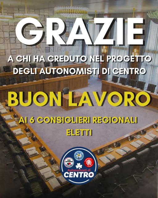 GRAZIE a chi ha creduto nel progetto degli Autonomisti di Centro
